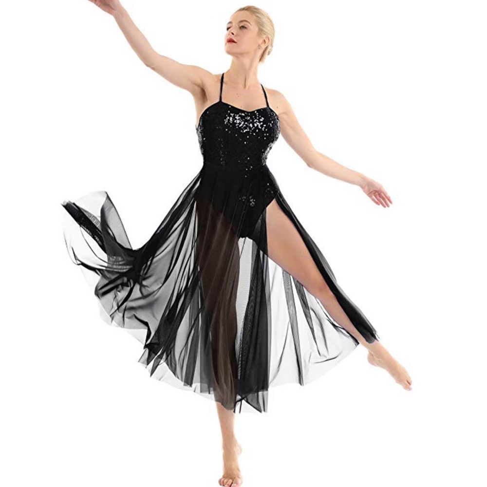 Black Lyrical Dance Costume
